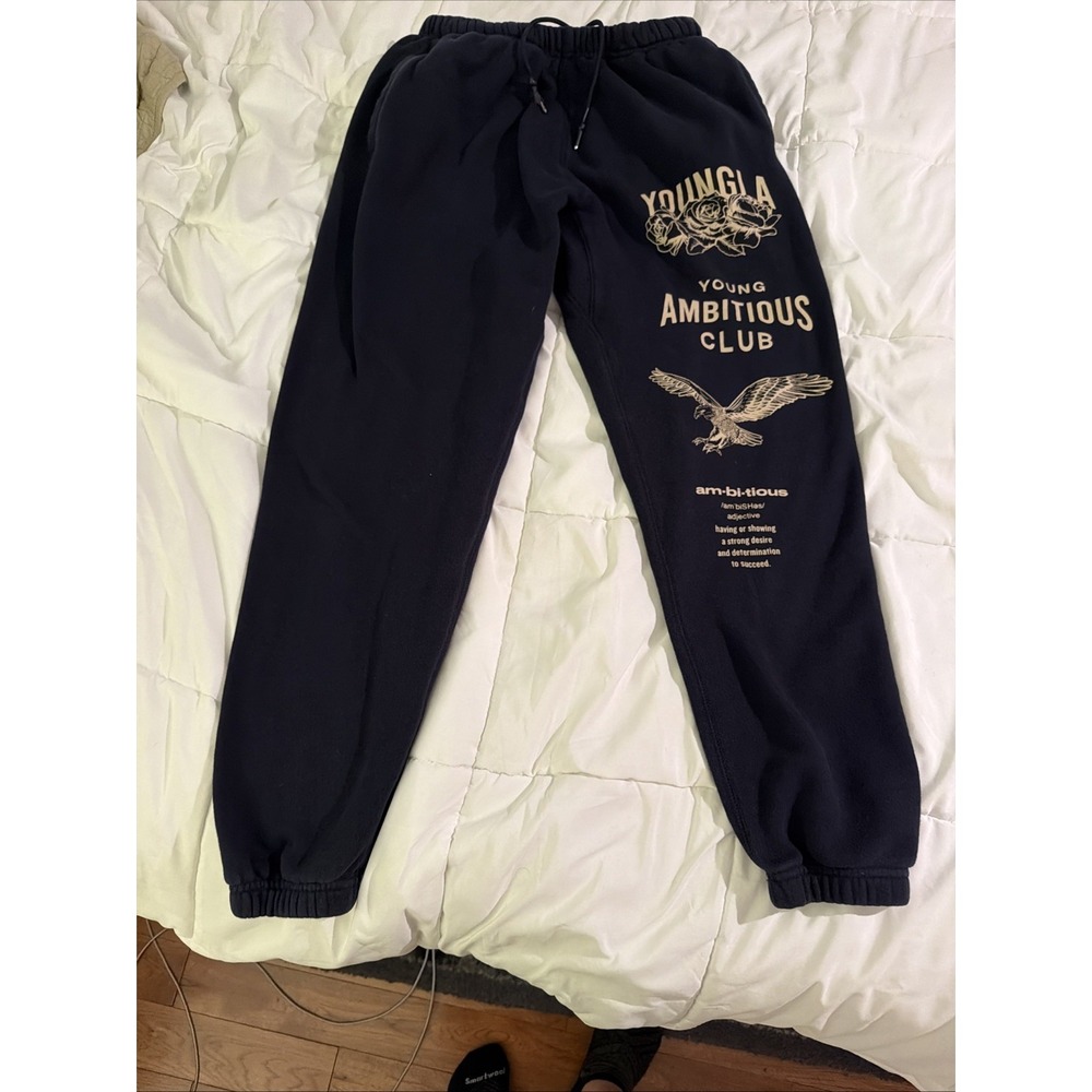 YoungLA Style #233 Men's Sz Medium Black "The Immortal" Jogger Sweatpants $80